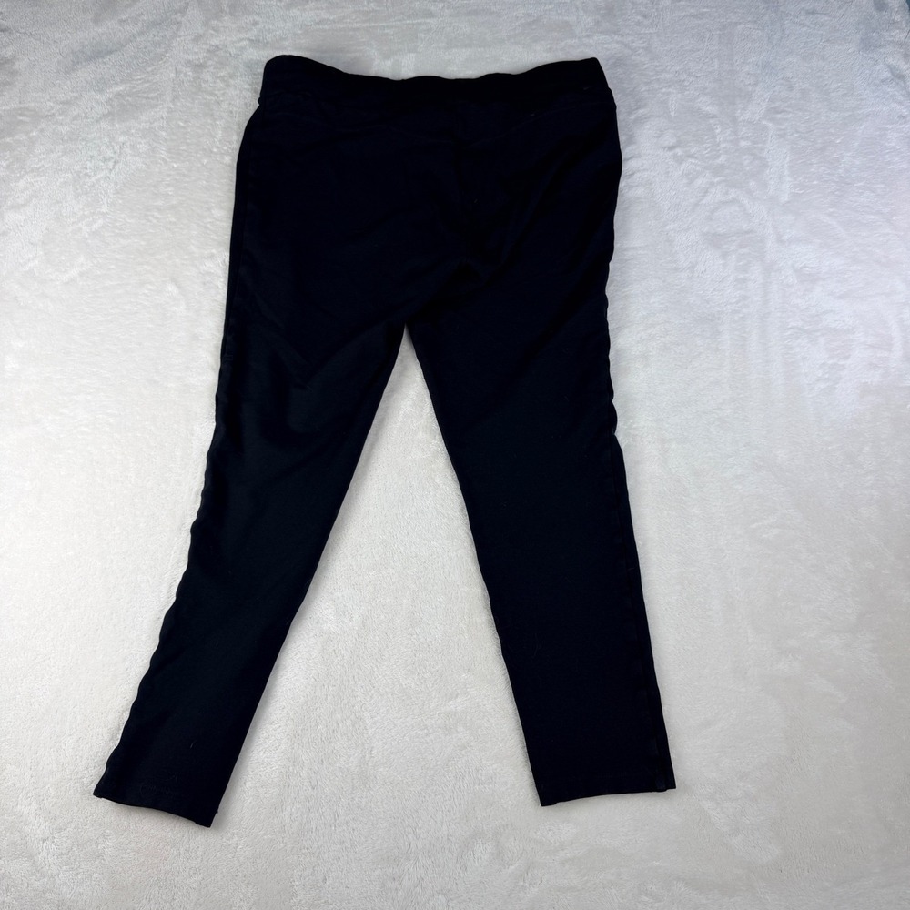 LOFT Ponte Pull On Pants Womens L Black High Rise Slim Tapered Office Siren